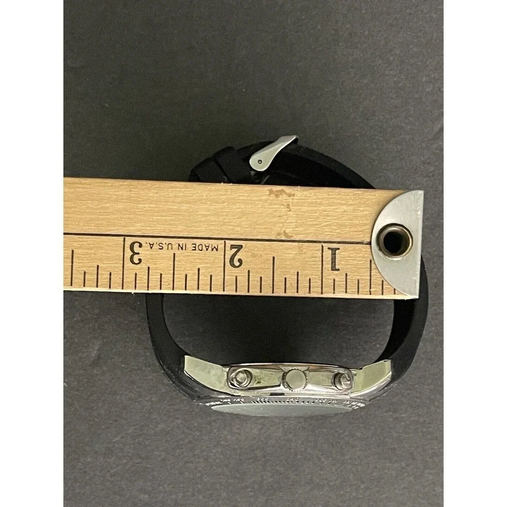Unlisted Mens Stainless Steel Black Rubber Adjustable Band Mens Watch